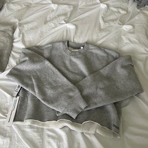 Aritzia TNA heather grey crew New with tags!! Size small